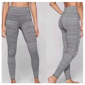 Athleta High Rise Jacquard Chaturanga Black/Gray Size Small/Tall